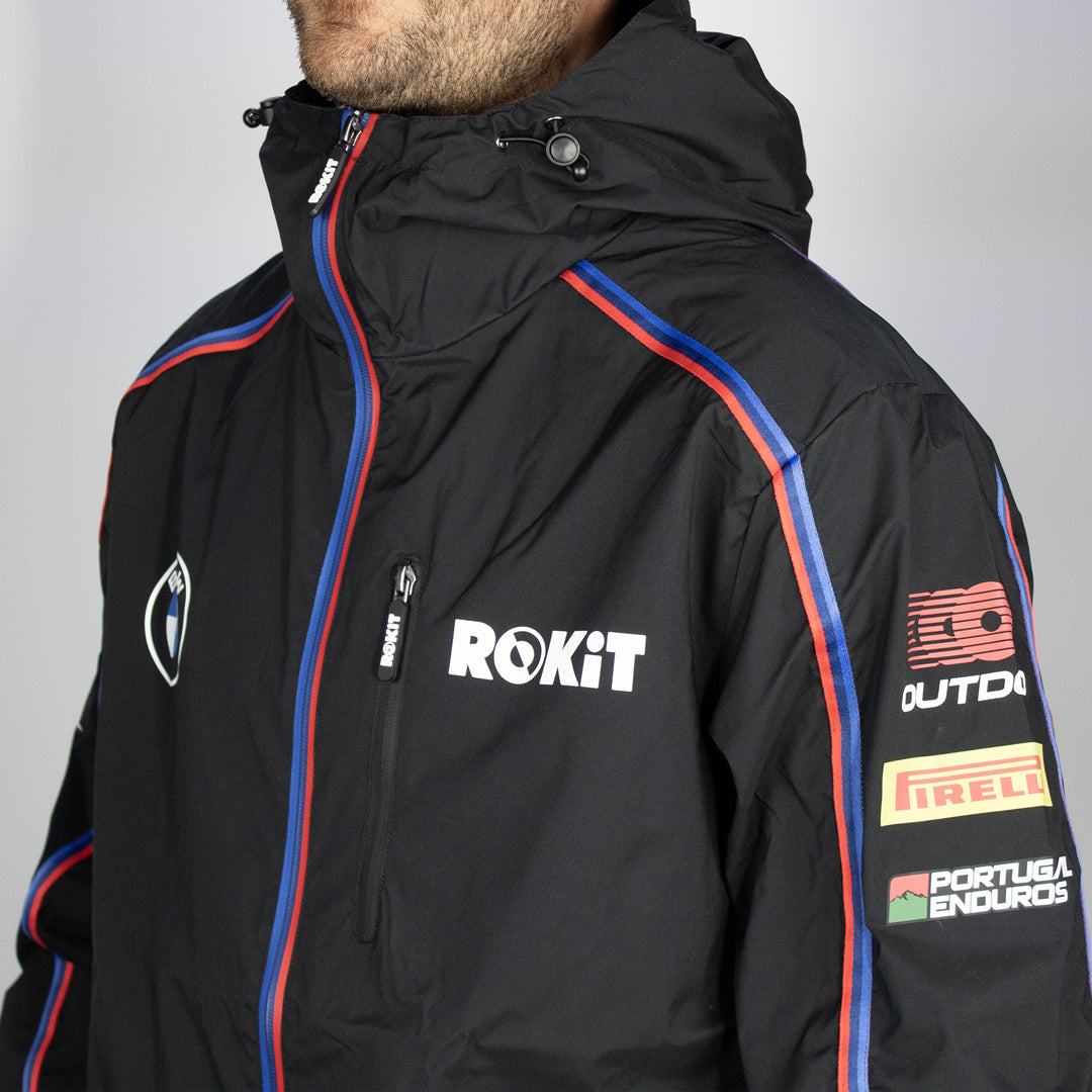 BMW ROKIT MEN'S ALL BLACK WOVEN RAIN JACKET