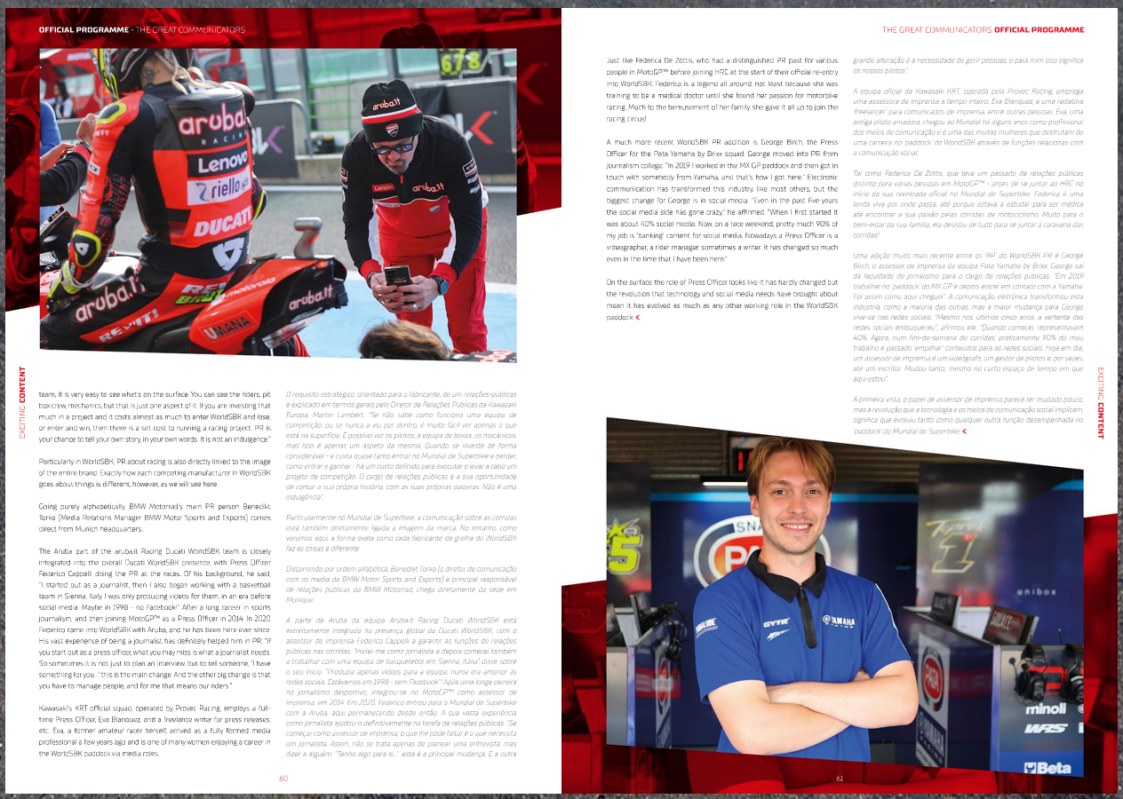 2022 PORTIMAO OFFICIAL PROGRAMME WORLDSBK