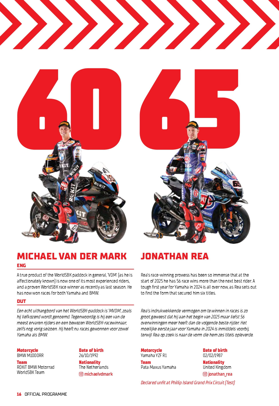 2025 ASSEN OFFICIAL PROGRAMME WORLDSBK