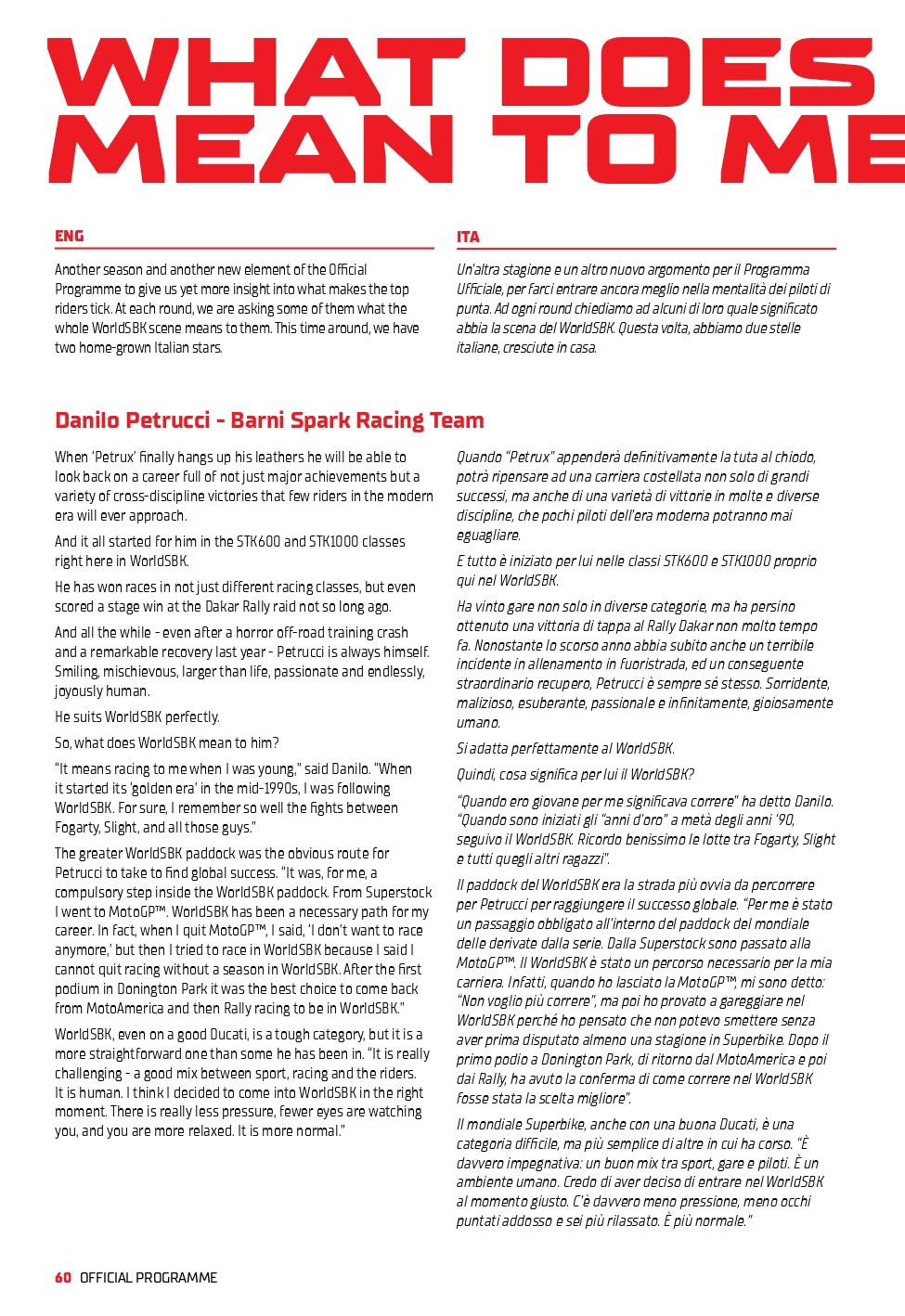 2025 MISANO OFFICIAL PROGRAMME WORLDSBK