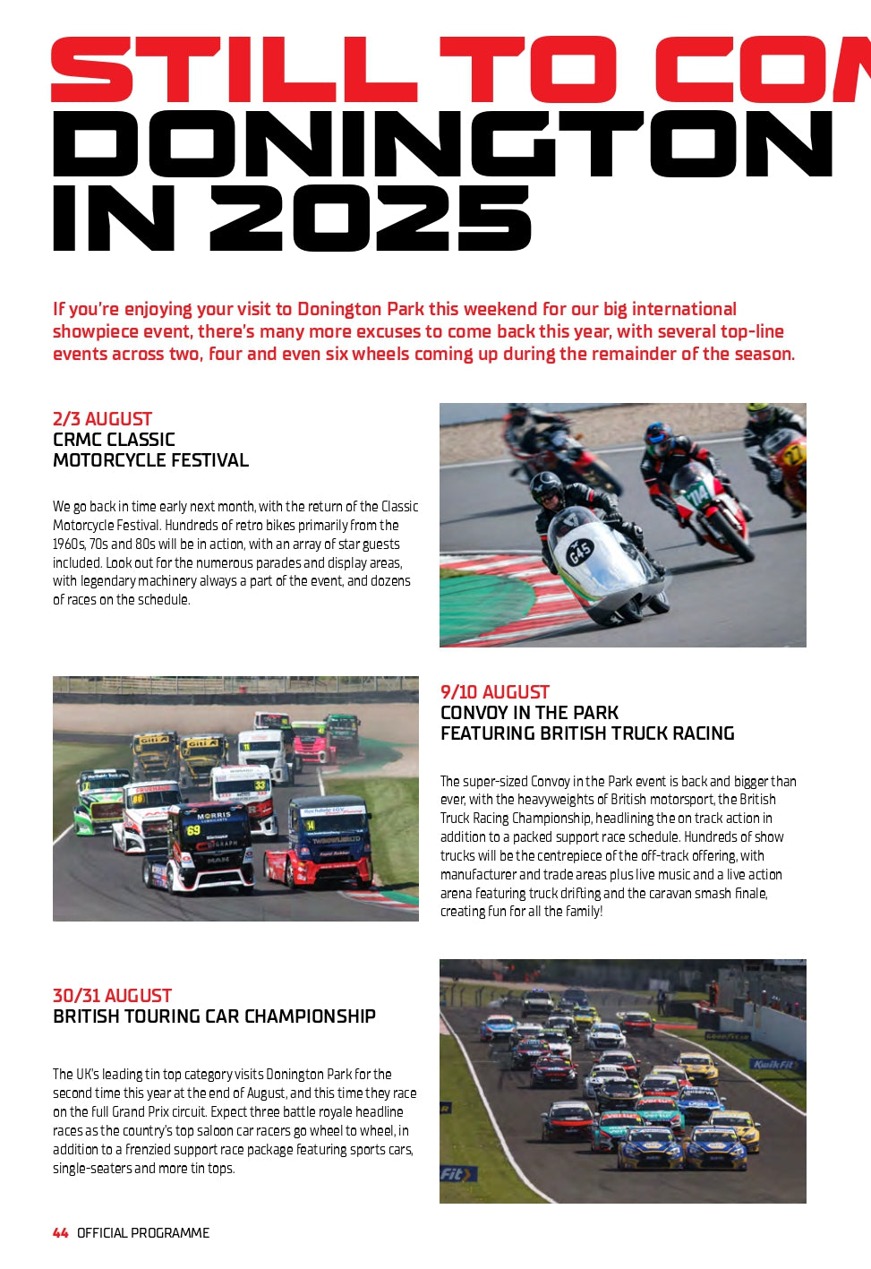 2025 UK OFFICIAL PROGRAMME WORLDSBK