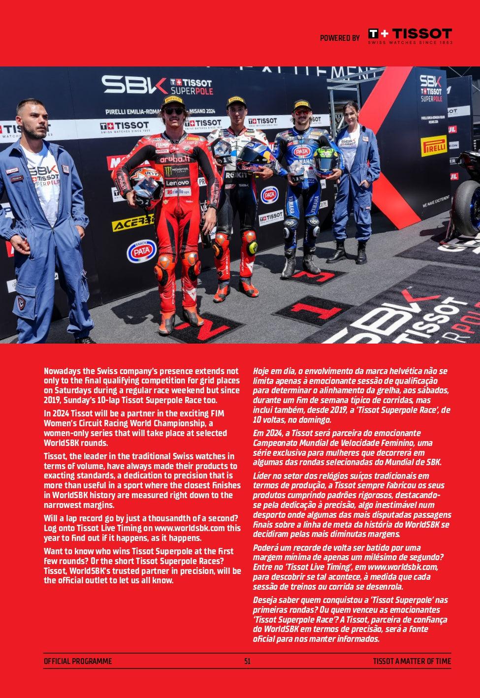 2024 PORTIMAO OFFICIAL PROGRAMME WORLDSBK