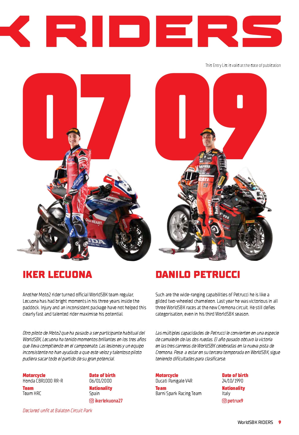 2025 JEREZ OFFICIAL PROGRAMME