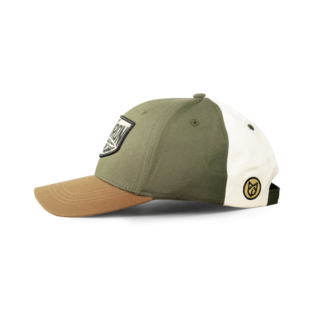 MANX IRON VINTAGE GREEN-CREAM-BROWN CAP