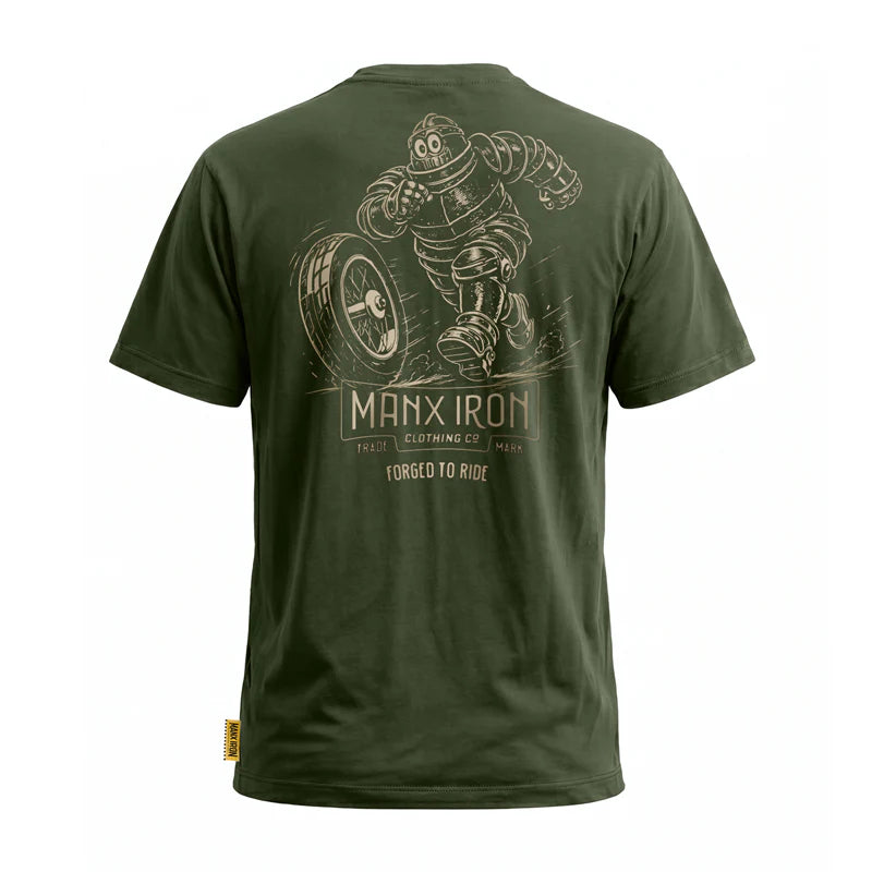 MANX IRON MAN & WHEEL T-SHIRT