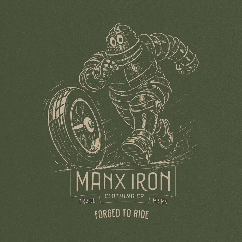 MANX IRON MAN & WHEEL T-SHIRT