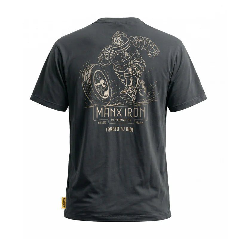 MANX IRON MAN & WHEEL T-SHIRT