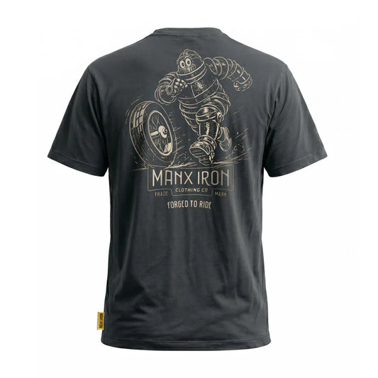 MANX IRON MAN & WHEEL T-SHIRT