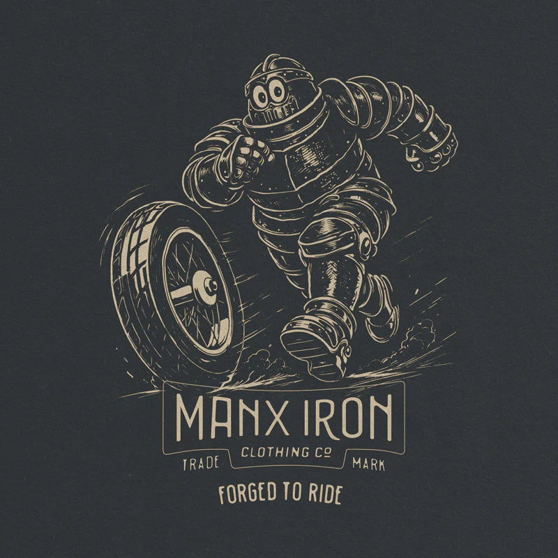 MANX IRON MAN & WHEEL T-SHIRT