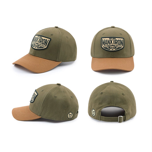 MANX IRON VINTAGE GREEN-BROWN CAP