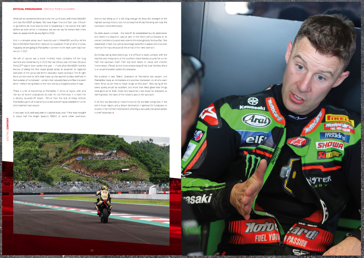 2022 INDONESIA OFFICIAL PROGRAMME WORLDSBK